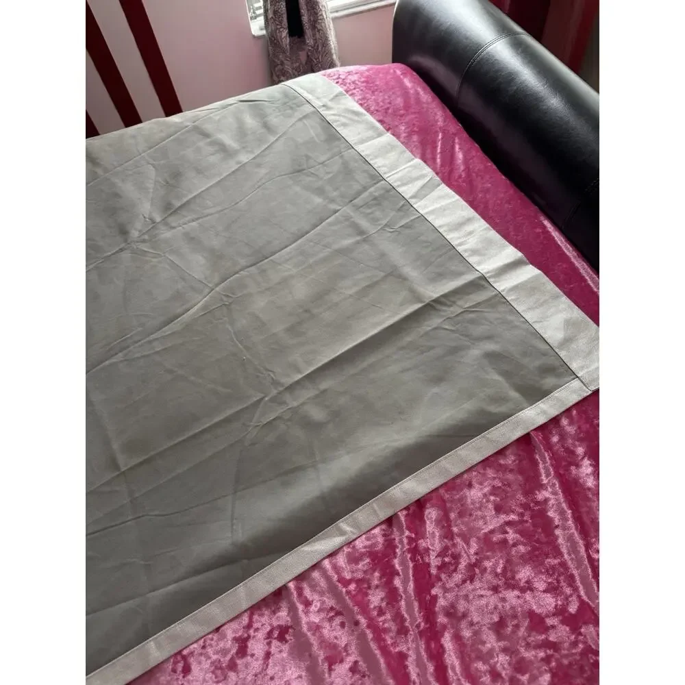Set of 2 Curtains with hooks beige gray 63 x 50 in neutral